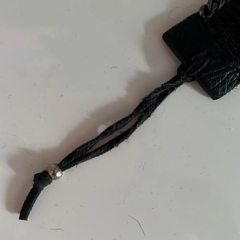 Beaded Thick Bracelet Leather Tie Bracelet